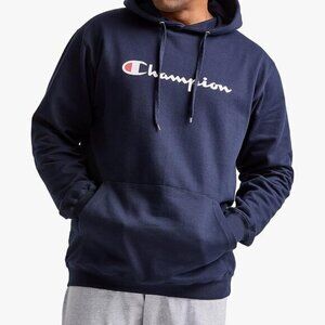 Champion Men's Big & Tall Hoodie Power blend Graphic Sweatshirt Script L…